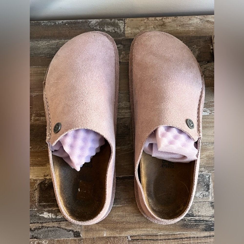 Birkenstock Pink Suede Mules